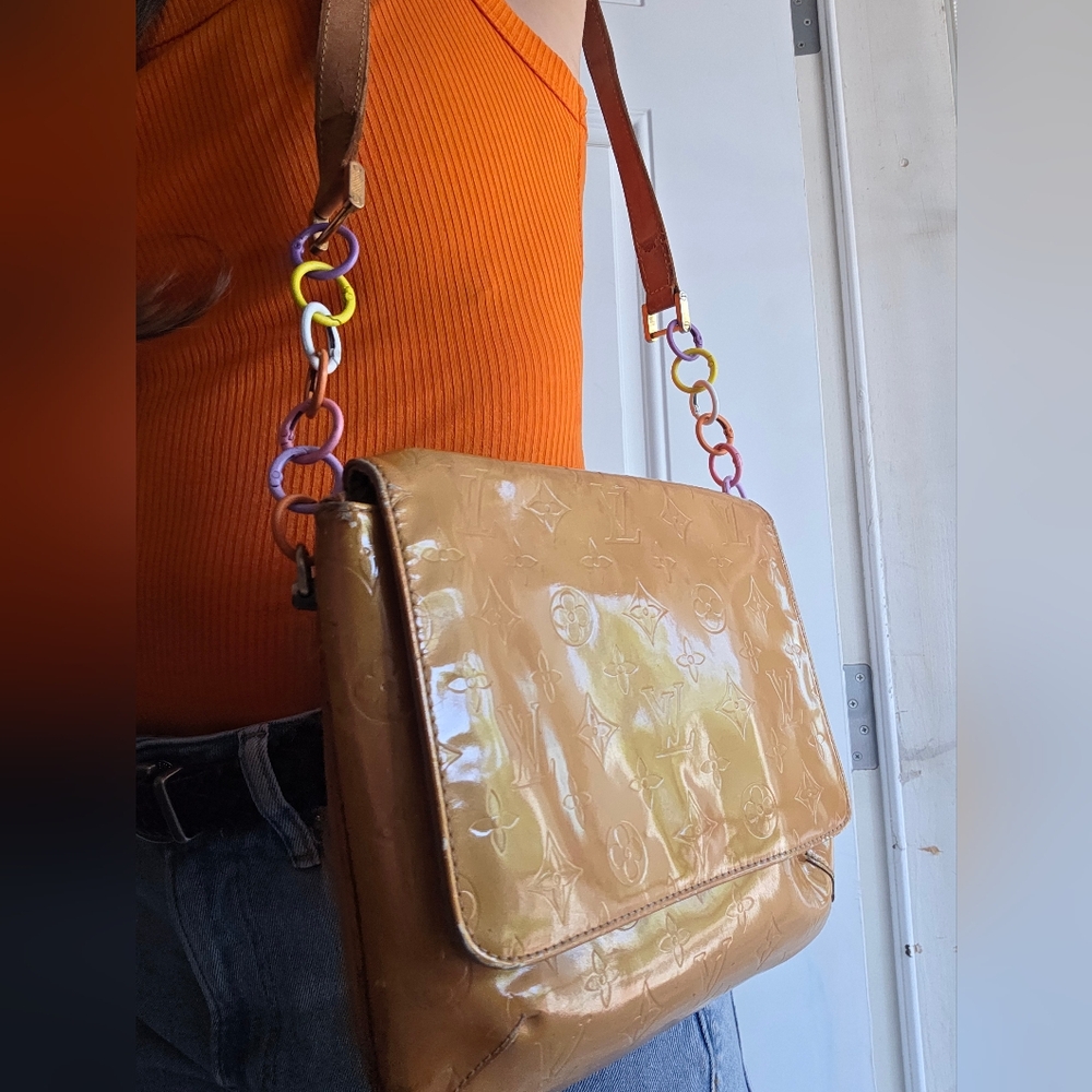 Louis Vuitton Lv Thompson Street Upcycled Yellow Vernis Revolve Crossbody Bag